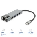 ACT USB-C 4K dockingstation voor 1 HDMI monitor, ethernet, USB-A, PD pass-through