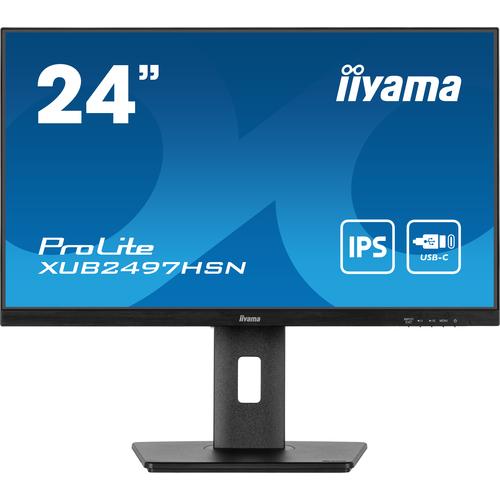 iiyama ProLite XUB2497HSN-B2 computer monitor 60,5 cm (23.8") 1920 x 1080 Pixels Full HD LED Zwart met USB-C Dock