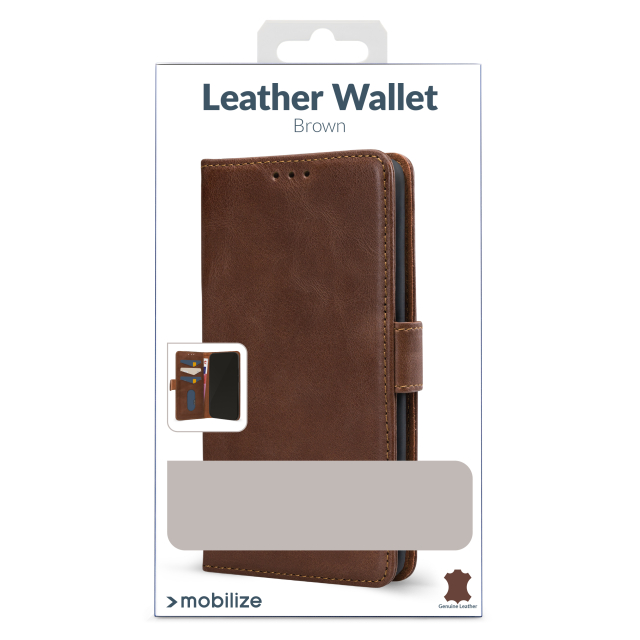 Mobilize Leather Wallet Apple iPhone 16e Brown
