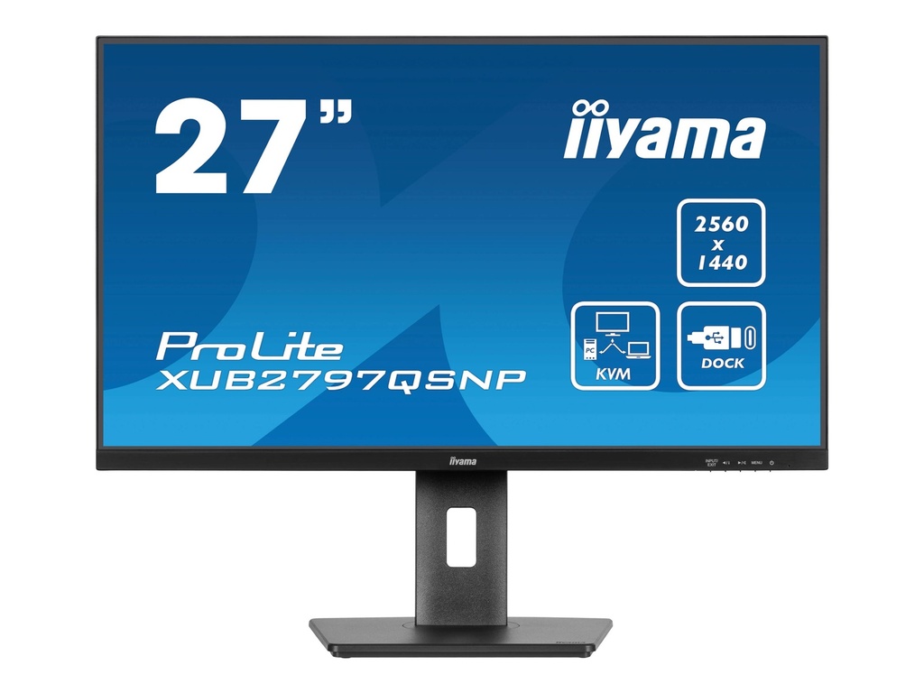 iiyama ProLite XUB2797QSNP-B1 computer monitor 68,6 cm (27") 2560 x 1440 Pixels Quad HD LED Zwart met USB-C Dock