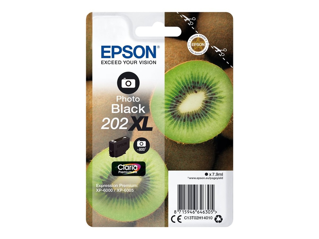 EPSON 5LB Singlepack Fotozwart 202XL Kiwi Clara Premium Inkt