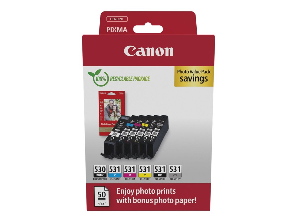 CANON PGI-530/CLI-531 PGBK/C/M/Y/BK/GY Fotowaarde