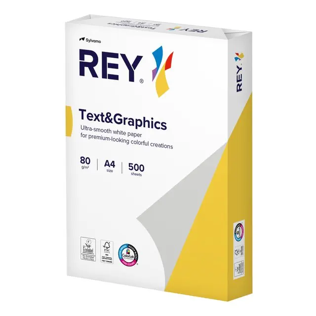 Rey Text & Graphics A4 80gr. Wit pak a 500 vel.