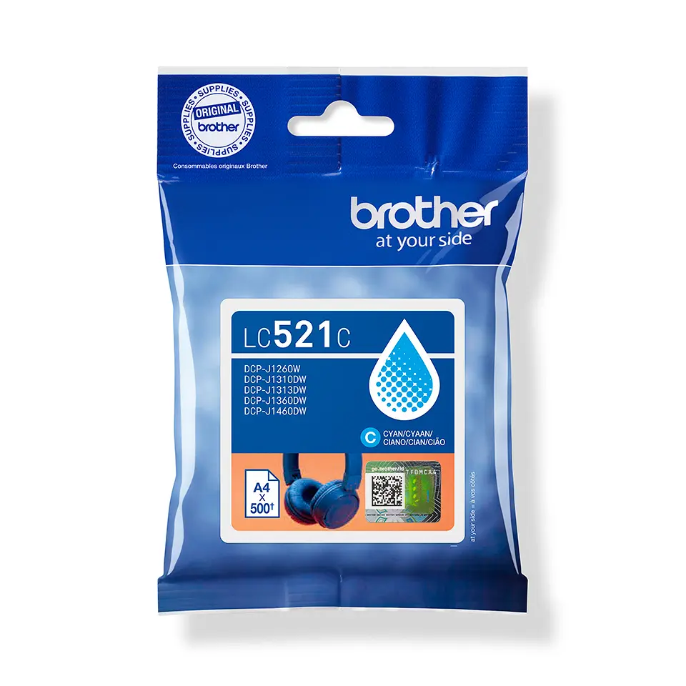 Brother LC-521BK Cyaan 500 pagina's (Origineel)  