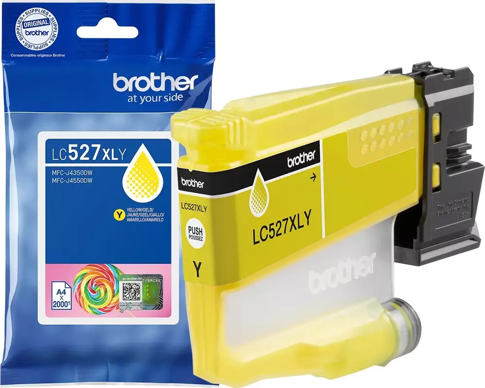 Brother LC-527XLY Geel, Inkt op pigmentbasis, 1 stuk(s), 2000 pagina's