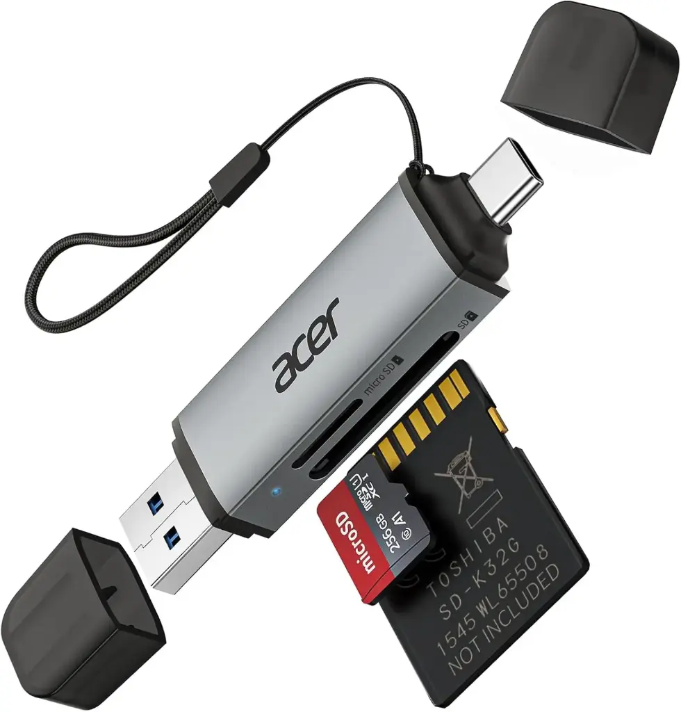 Acer SD Kaartlezer USB 3.0 en USB C Connector SD-Card Reader incl. OTG-adapter