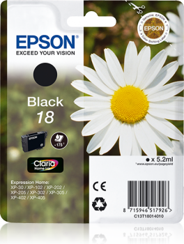 Epson Claria 18 Inkt Cartridge - Zwart - 1 Pack