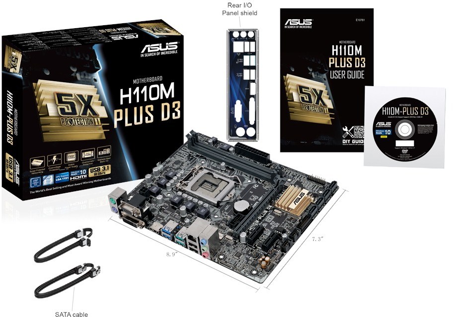 Asus H110M-PLUS D3 LGA1151 DDR3 moederbord