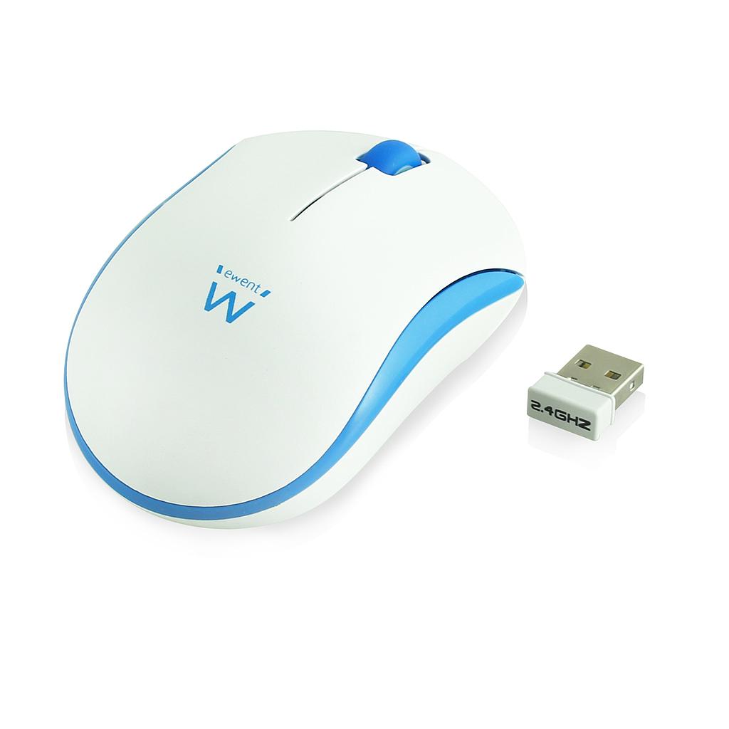 Ewent Wireless mouse white-blue 1000dpi