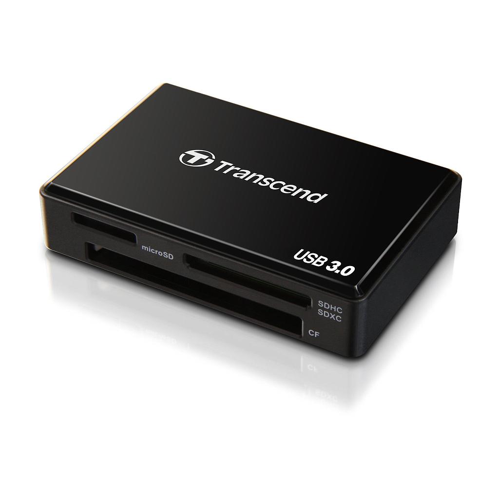 Transcend Multi-Card Reader RDF8 - Kaartlezer ( MS, CF, SDHC, MS Micro, microSDHC, SDXC, SDHC UHS-I, SDXC UHS-I, MS XC ) - USB 3.0
