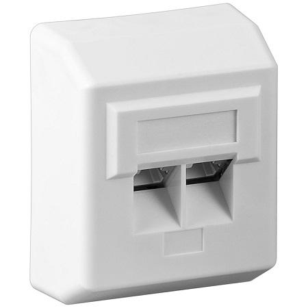 CAT5e Wandcontactdoos - opbouw (wit)