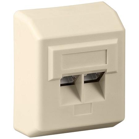 Cat 5e Wandcontactdoos - opbouw (Crème Wit)