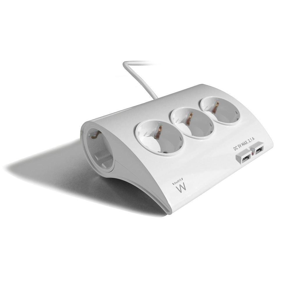 Ewent Desktop Multi Power Socket with 2 USB ports
