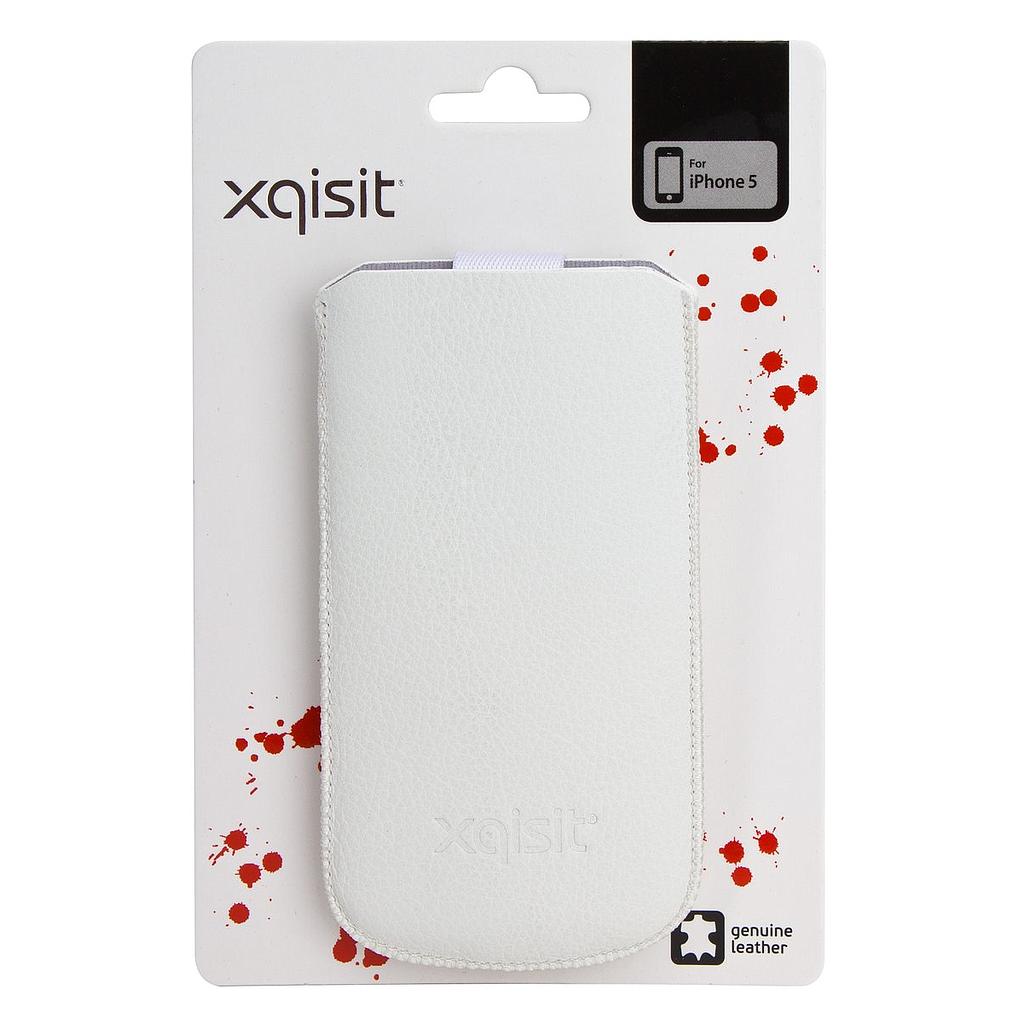  XQISIT Leren Pouch Easy Out - Apple iPhone 5/5s en SE Hoesje - Wit