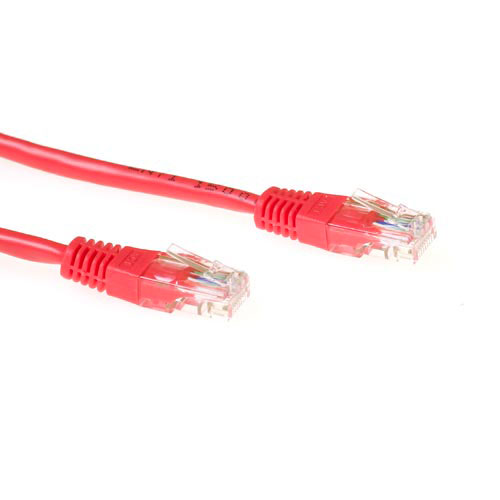 ACT Rode 3 meter UTP CAT5E patchkabel met RJ45 connectoren