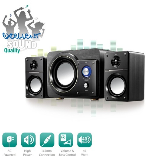 [EW3512] Ewent EW3512 - Luidsprekersysteem  2.1-kanaal - 40 Watt