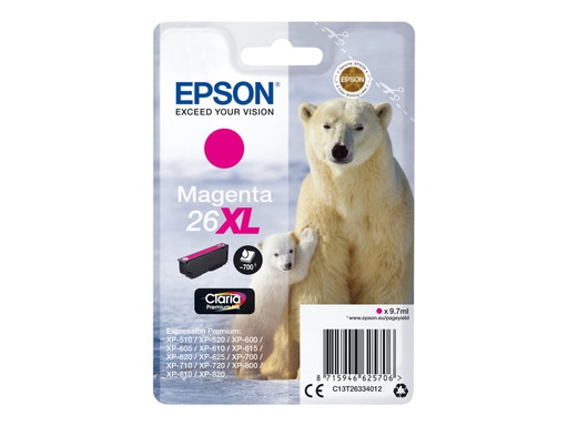 [C13T26334012] Epson 26XL inktcartridge magenta high capacity