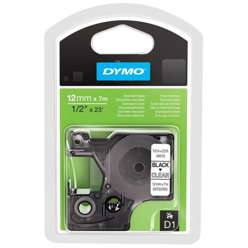 [S0720500] DYMO S0720500  45010  Zwart op zilver labelprinter-tape 12mm