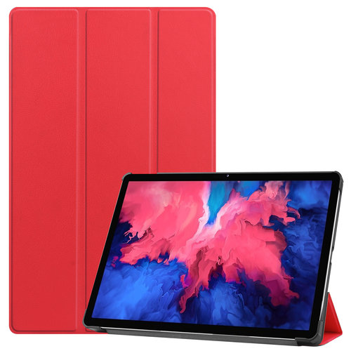 [J606-04] Lenovo Tab P11 Hoes - 11 Inch - Tri-Fold Book Case - Auto Sleep/Wake Functie -Rood