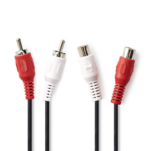 [CAGB24205BK50] Nedis Audio Cable 2 x RCA male to 2 x RCA female - 5 meter