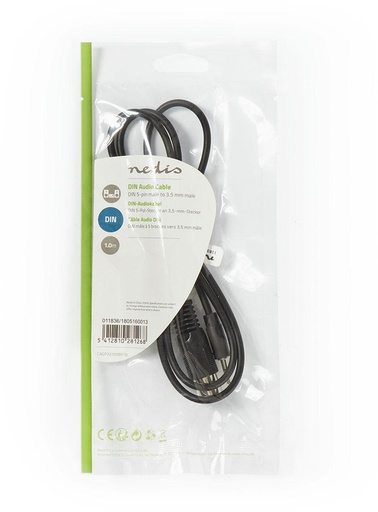 [CAGP20100BK10] Nedis - Din 5-pin to 3.5mm male jack - 1 meter