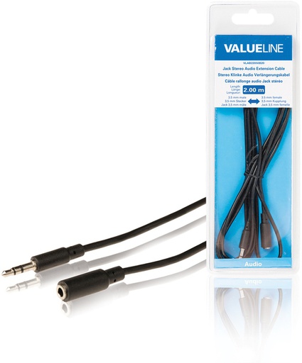 [VLAB22050B30] Valueline 3.5mm male to female - 3.00 Meter
