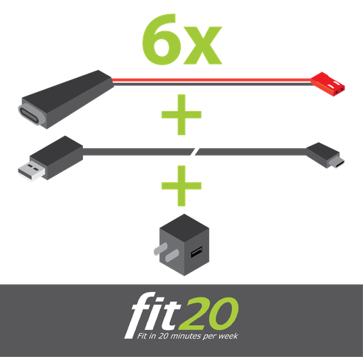 [fit20-BV-USBC-AC-set] fit20 Batterij Vervanger USB set met adapters