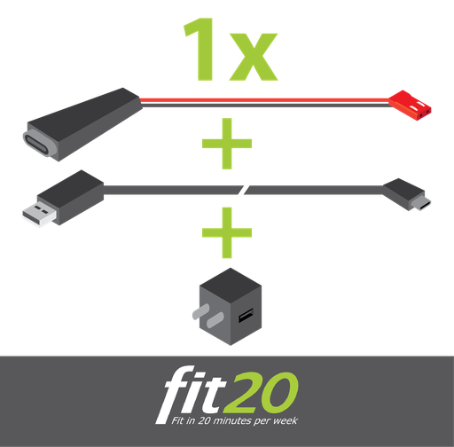 [fit20-BV-USBC-AC] fit20 Batterij Vervanger USB met adapter