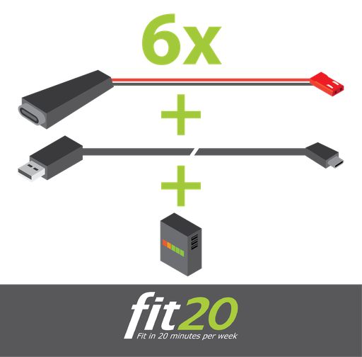 [fit20-BV-USBC-PB-set] fit20 Batterij Vervanger USB set met allways-on powerbanks