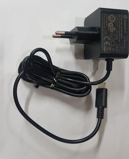 [RPI4 PSU EU BLACK] Raspberry pi 15.3w usb-c power supply voor Raspberry pi 4 model b