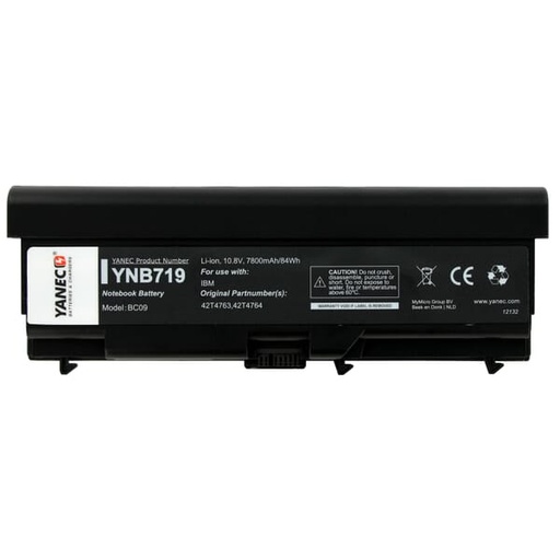 [YNB719] Yanec Laptop Accu Extended 7800mAh voor Lenovo ThinkPad T410 P0080265