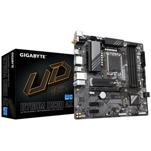 [B760M DS3H AX] Gigabyte MB B760M DS3H AX B760 D5 LGA1700 128GB M-ATX
