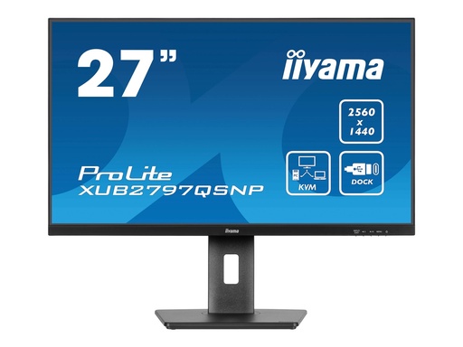 [XUB2797QSNP-B1] iiyama ProLite XUB2797QSNP-B1 computer monitor 68,6 cm (27") 2560 x 1440 Pixels Quad HD LED Zwart met USB-C Dock