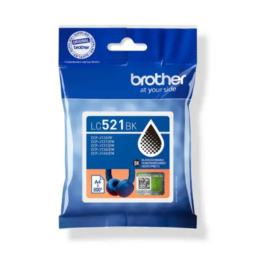 [LC521BK] Brother LC-521BK Zwart 500 pagina's (Origineel) 
