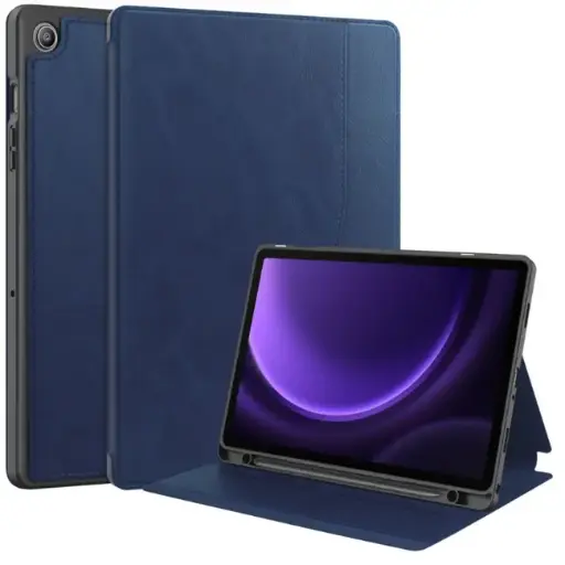 [X210-33] Tablet hoes geschikt voor Samsung Galaxy Tab A9 Plus - Business Wallet Book Case - Auto Wake/Sleep functie - Donker Blauw