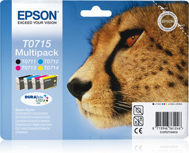 [C13TO7154010] EPSON T0715 ink cartridge black and tri-colour standard capacity