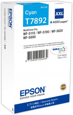 [C13T789240] Epson T7892 Cyan inktjet cartridge XXL WorkForce Pro