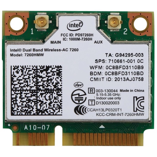 [7260.HMWWB.R] Intel Dual Band Wireless-AC 7260 Plus Bluetooth