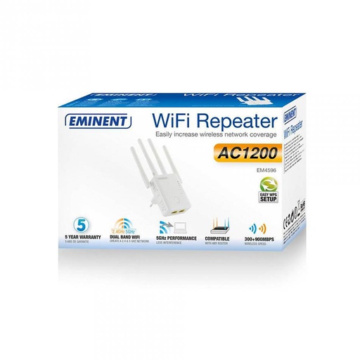 [EM4596] EMINENT Wireless Dual Band AC1200 Repeater Pro signal indicator (WPS connect)