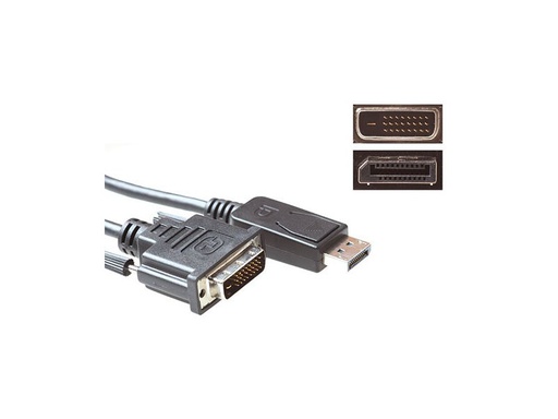 [AK3993] ACT Verloopkabel Displayport Male - DVI male 1m