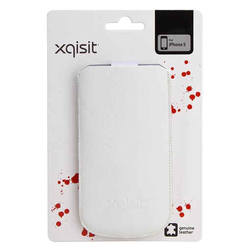 [13449]  XQISIT Leren Pouch Easy Out - Apple iPhone 5/5s en SE Hoesje - Wit